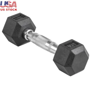 Hex Rubber Dumbbell 5lb Durable Weight